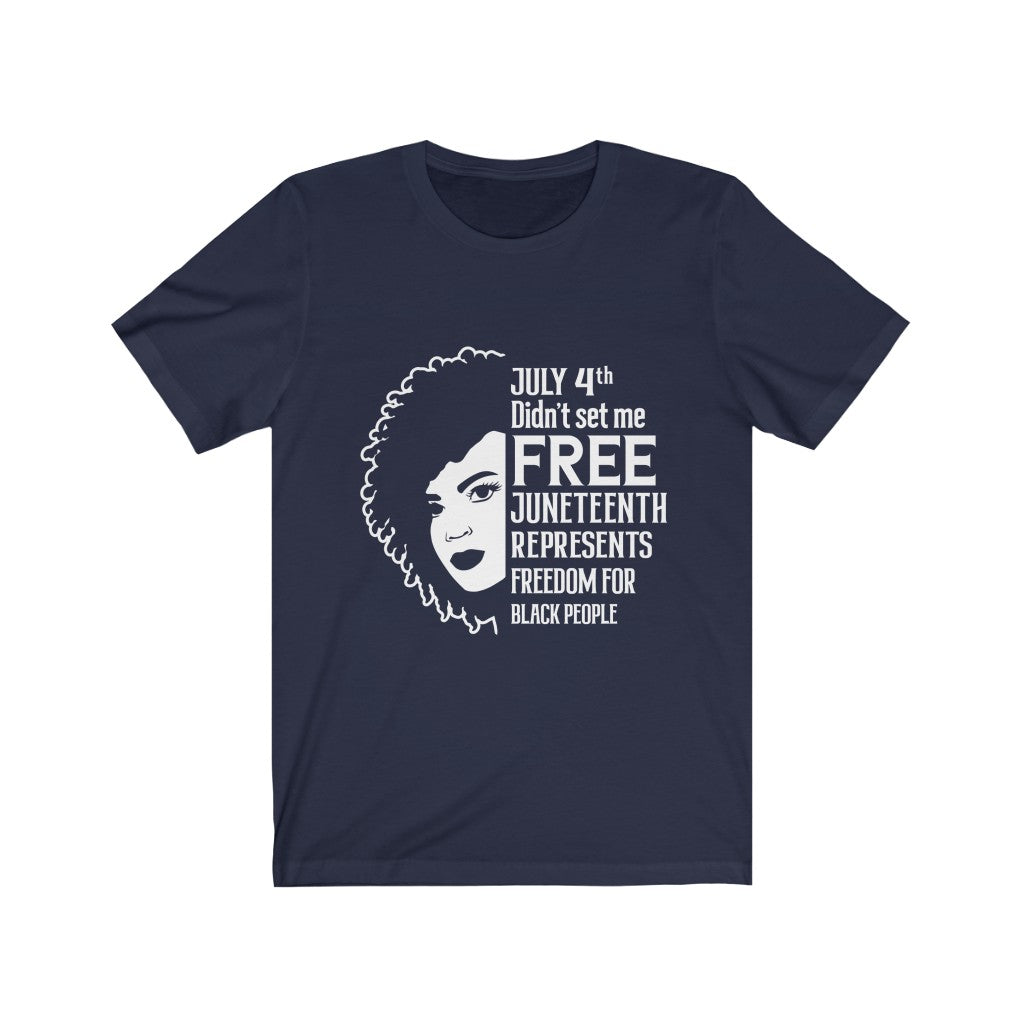 Juneteenth White Free - Unisex Jersey Short Sleeve Tee