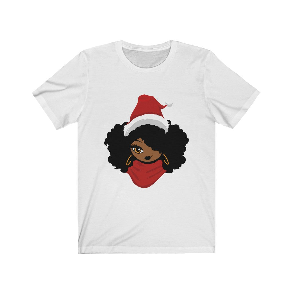 Afro Female Santa - Unisex Jersey Short Sleeve Tee