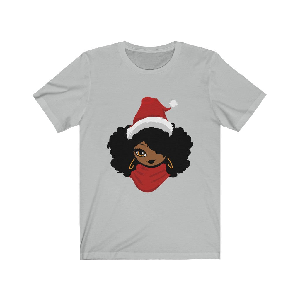 Afro Female Santa - Unisex Jersey Short Sleeve Tee
