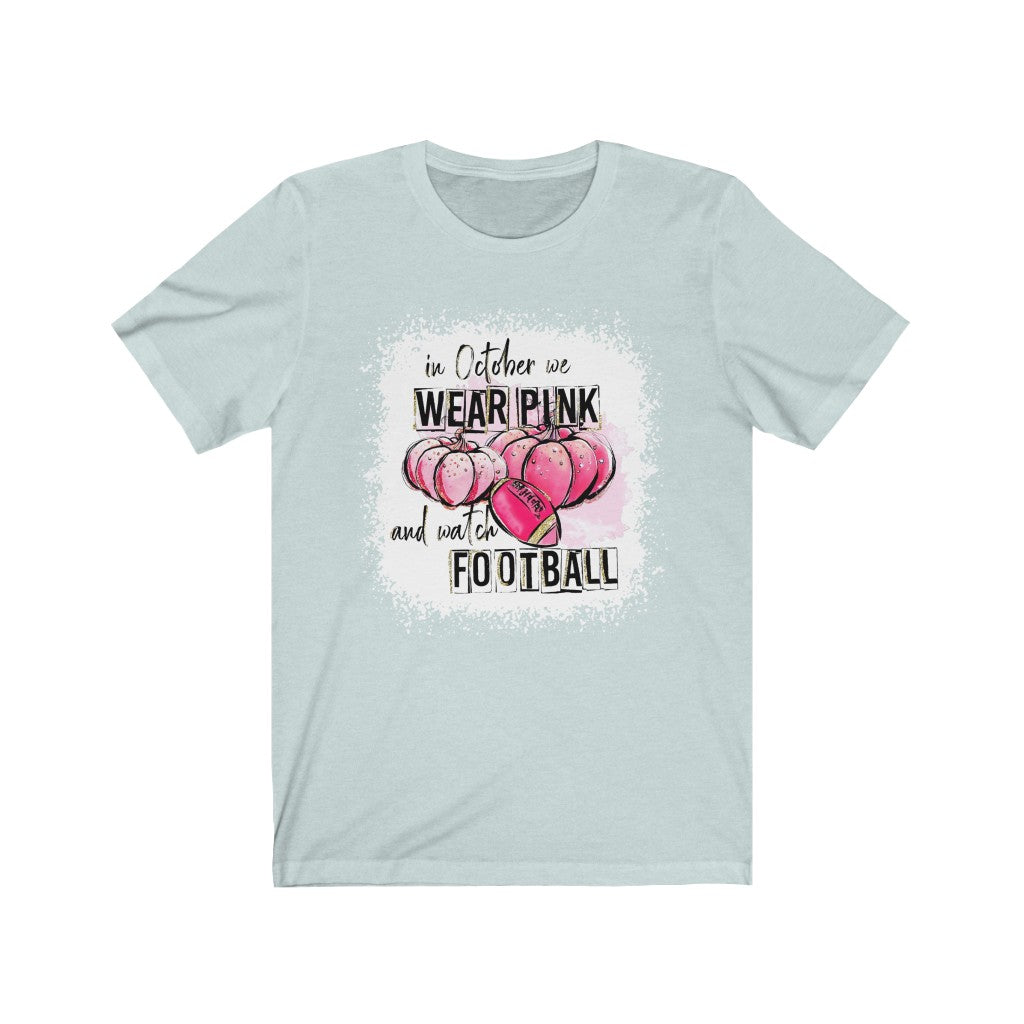 Football and Pink Unisex Jersey Short Sleeve Tee