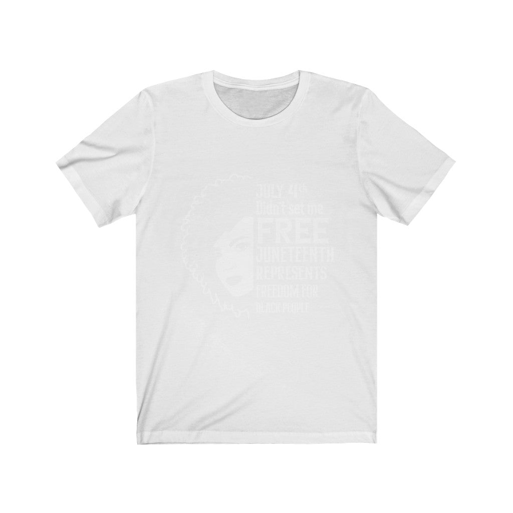 Juneteenth White Free - Unisex Jersey Short Sleeve Tee