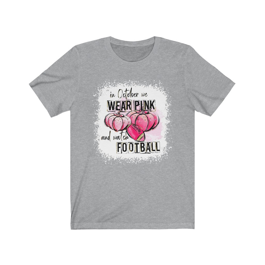 Football and Pink Unisex Jersey Short Sleeve Tee