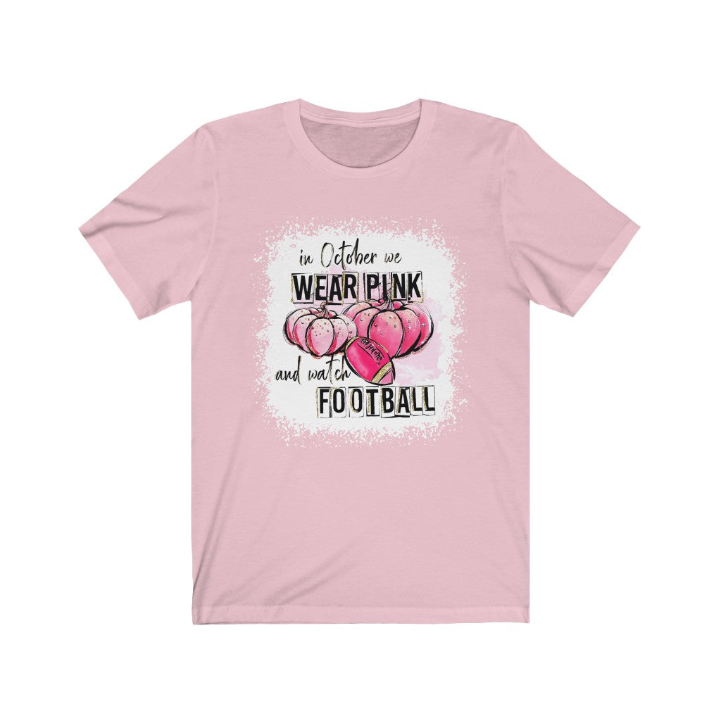 Football and Pink Unisex Jersey Short Sleeve Tee