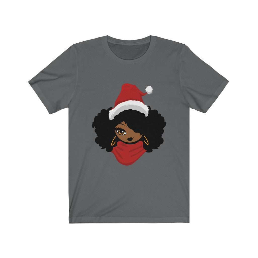 Afro Female Santa - Unisex Jersey Short Sleeve Tee
