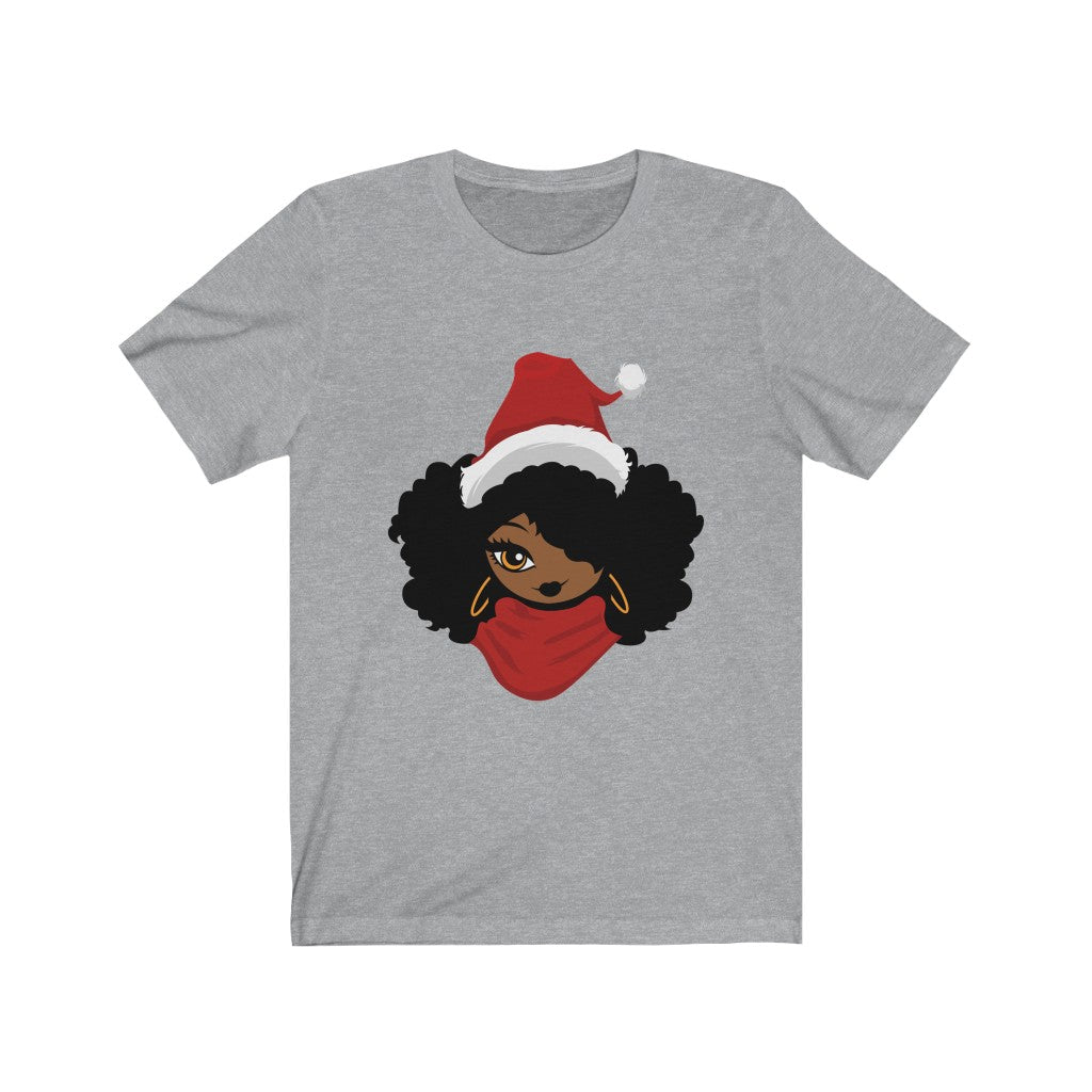 Afro Female Santa - Unisex Jersey Short Sleeve Tee
