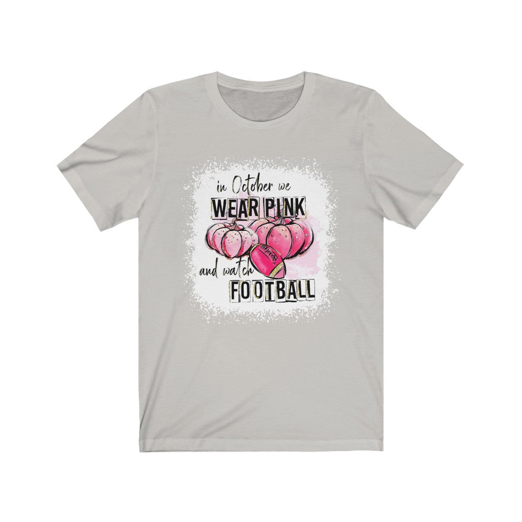 Football and Pink Unisex Jersey Short Sleeve Tee