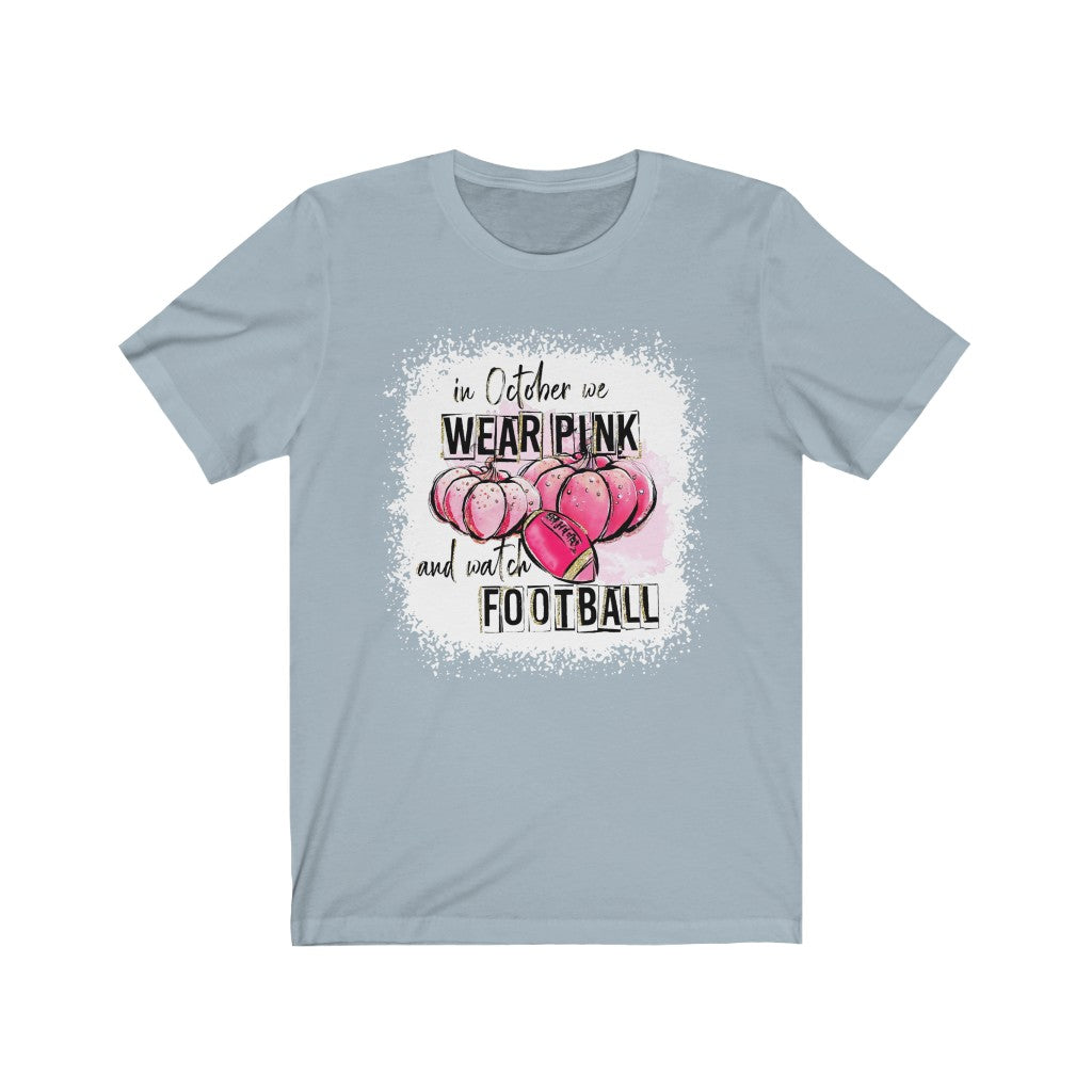 Football and Pink Unisex Jersey Short Sleeve Tee
