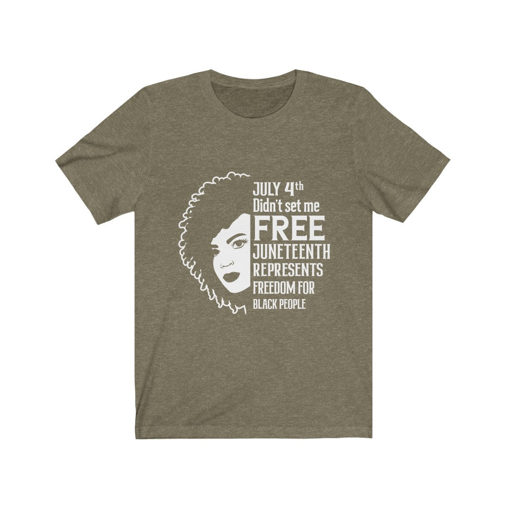 Juneteenth White Free - Unisex Jersey Short Sleeve Tee