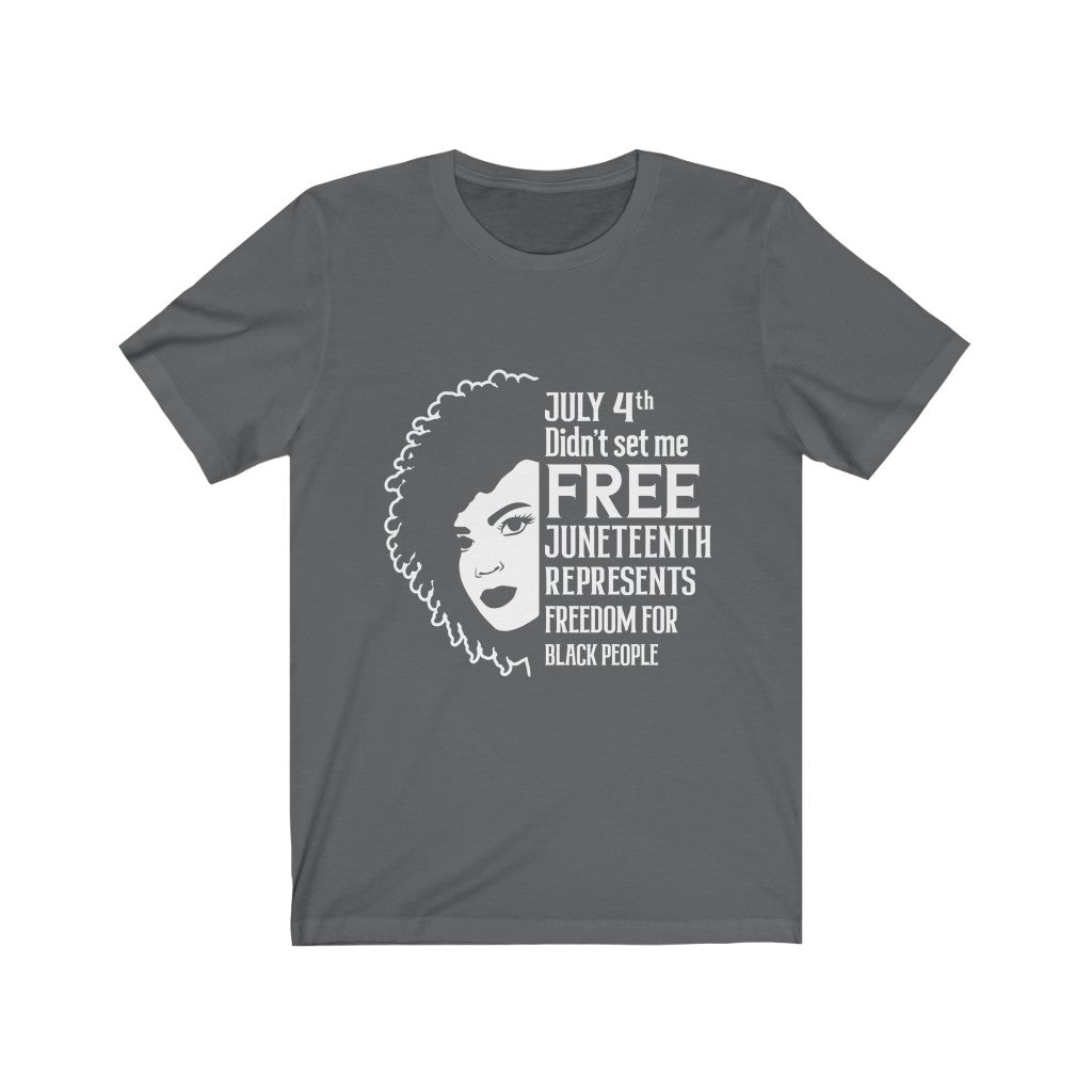 Juneteenth White Free - Unisex Jersey Short Sleeve Tee