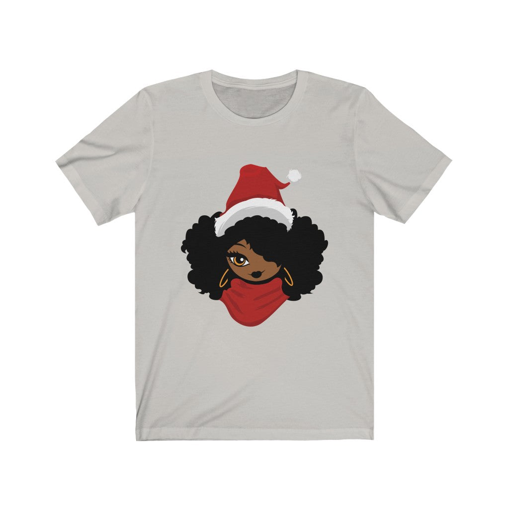 Afro Female Santa - Unisex Jersey Short Sleeve Tee