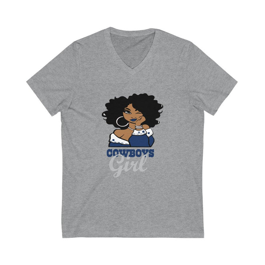 Cowboys Girl Unisex Jersey Short Sleeve V-Neck Tee