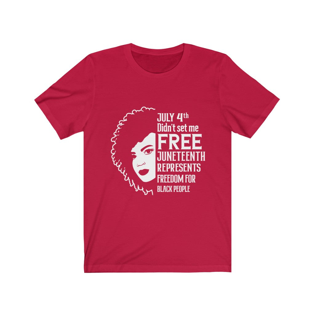 Juneteenth White Free - Unisex Jersey Short Sleeve Tee
