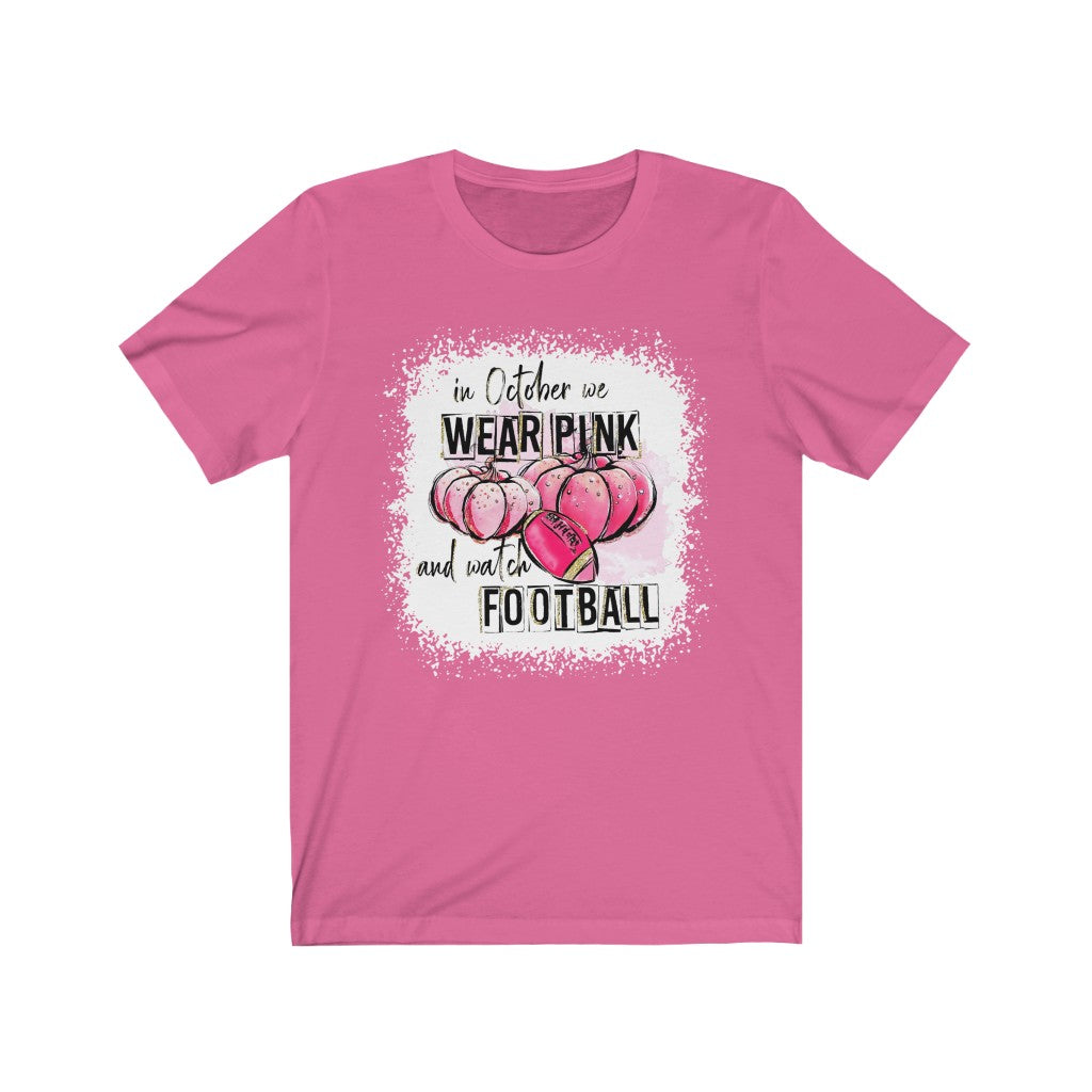 Football and Pink Unisex Jersey Short Sleeve Tee