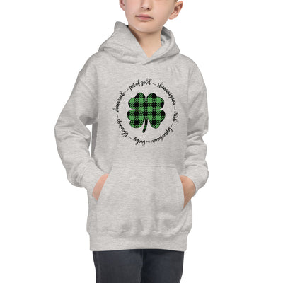 Checkered Clover Kids Hoodie