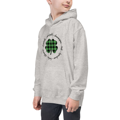 Checkered Clover Kids Hoodie