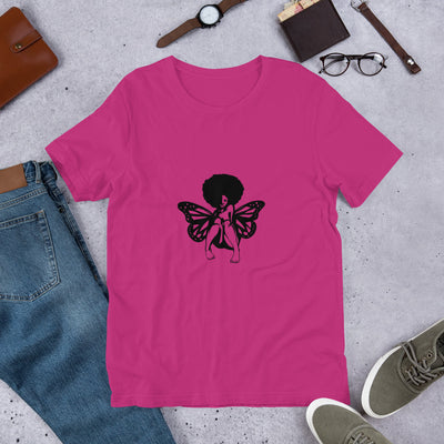 Black Woman Butterfly Short-Sleeve Unisex T-Shirt