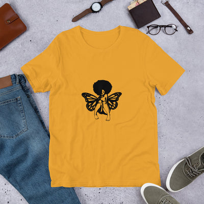 Black Woman Butterfly Short-Sleeve Unisex T-Shirt