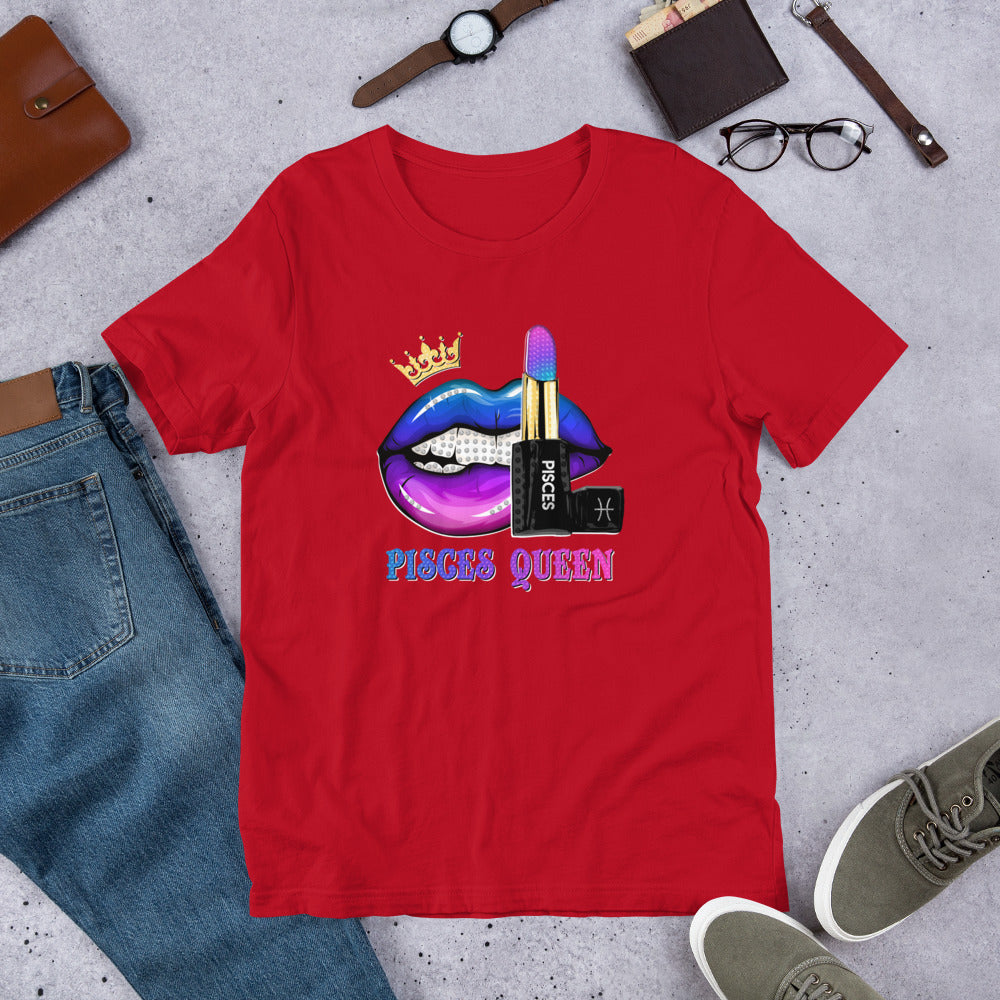 Pisces Queen Lips Short-Sleeve Unisex T-Shirt