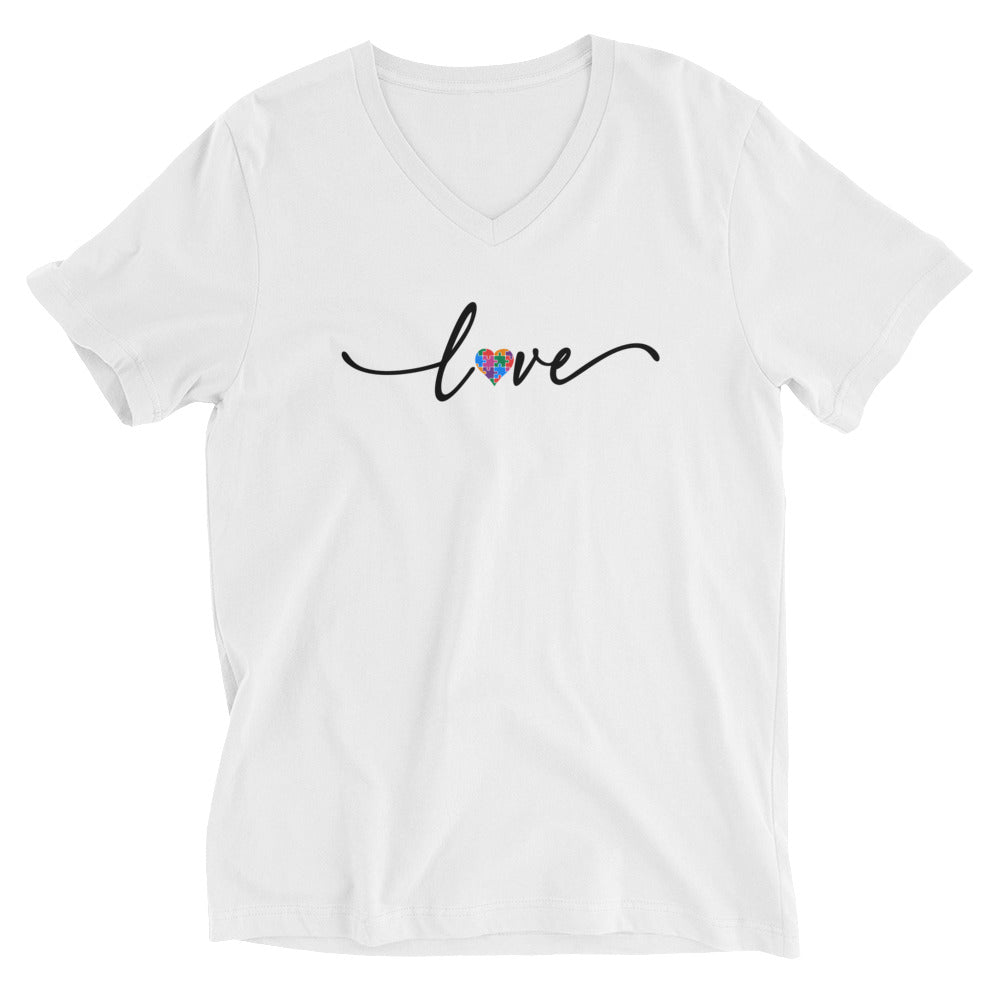 Autism 4 - Unisex Short Sleeve V-Neck T-Shirt
